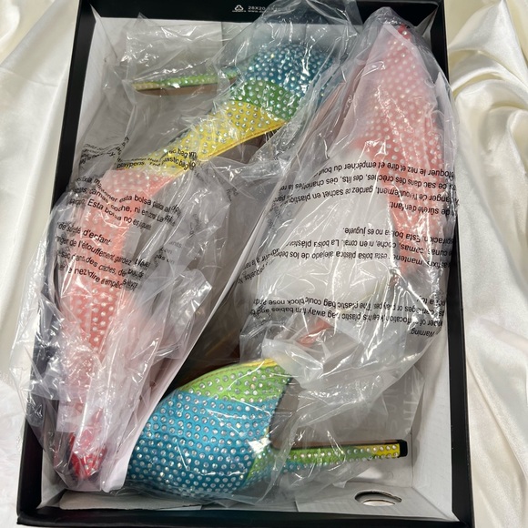 🔥 NEW Inc Rhinestone Pump Sandal Rainbow Colorful Shoe Size 11 - Picture 9 of 10
